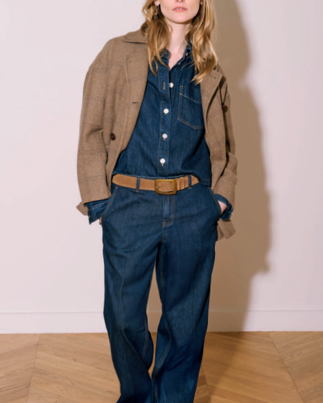 CHEMISE CARAMIA OSAKA  BLUE - RINSE WASH ~ MK